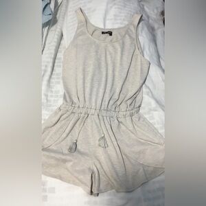 Team LTD Romper Sleeveless Cotton Gray Elastic Waist Sz. XL